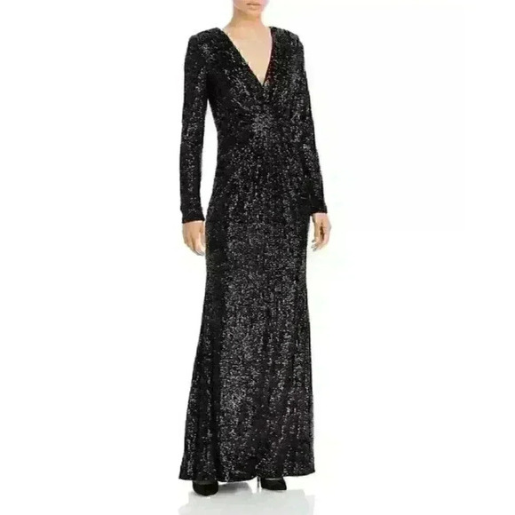 Nanette Lepore Dresses & Skirts - NEW NANETTE Nanette Lepore Women's 8 Long Sleeve V Neck Sequin Gown NWT $198